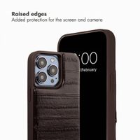 Selencia Nova Real Leather Back Cover with Card Holder Apple iPhone 13 Pro - Dark Chocolate