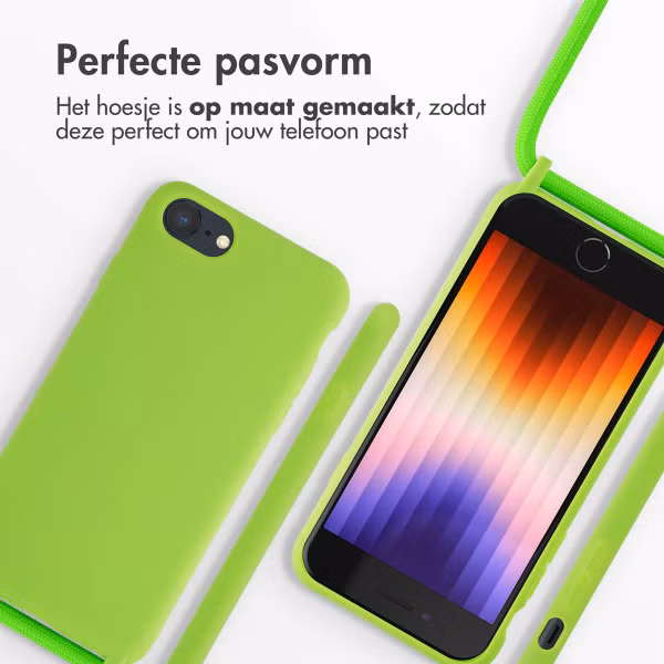 imoshion Siliconen hoesje met koord Apple iPhone SE (2022 / 2020) / 8 / 7 - Fluor Groen