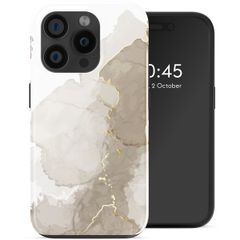 Selencia Vivid Backcover met MagSafe Apple iPhone 15 Pro - Marble Light Brown