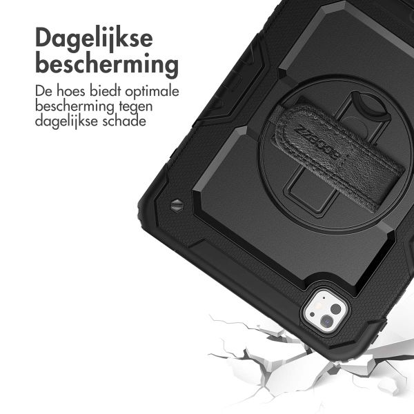 Accezz Rugged Backcover met schouderstrap Apple iPad Pro 11 (2024) M4 - Zwart
