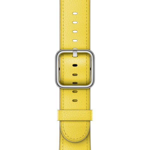 Apple Leather Band Classic Buckle Apple Watch Series 1 t/m 9 / SE (38/40/41 mm) | Series 10 / 11 (42 mm) - Spring Yellow