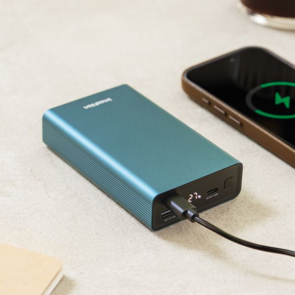 imoshion Ultra Series Aluminium Powerbank 20,000 mAh - Quick Charge and Power Delivery - Petrol Green