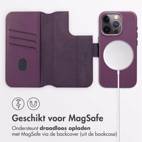 Accezz Leather Bookcase 2-in-1 met MagSafe Apple iPhone 15 Pro - Heath Purple