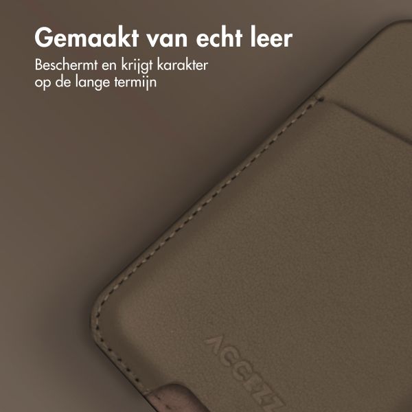 Accezz Leren Kaarthouder - Geschikt voor MagSafe en Qi2 - Coffee Brown