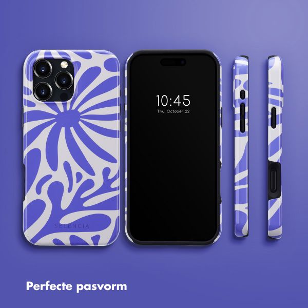 Selencia Vivid Tough Backcover met MagSafe iPhone 16 Pro Max - Modern Bloom Sapphire Blue