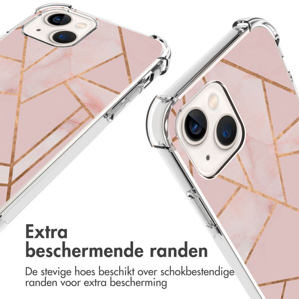 imoshion Design hoesje met koord iPhone 13 - Grafisch Koper Roze