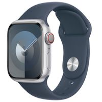 Apple Sport Band Apple Watch Series 1 t/m 9 / SE (38/40/41 mm) | Series 10 (42 mm) - Maat S/M - Storm Blue