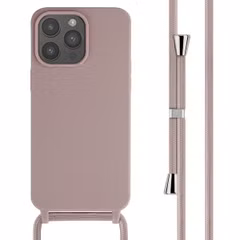 imoshion Siliconen hoesje met koord Apple iPhone 15 Pro Max - Sand Pink