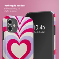 Selencia Vivid Tough Backcover iPhone 11 - Double Hearts Rubine Red Lilac