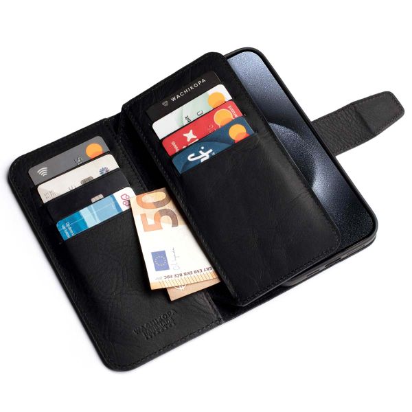Wachikopa Multi Wallet Bookcase Apple iPhone 15 Pro - Black