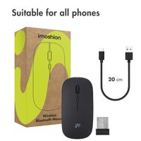 imoshion Wireless Mouse - Rechargeable Computer Mouse + 2.4G USB-A Adapter - Black