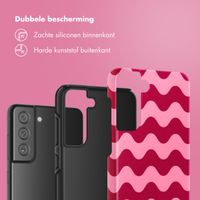 Selencia Vivid Tough Backcover Samsung Galaxy S21 FE - Wave Vibes Lipstick