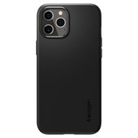 Spigen Thin Fit Air Backcover iPhone 12 (Pro) - Zwart