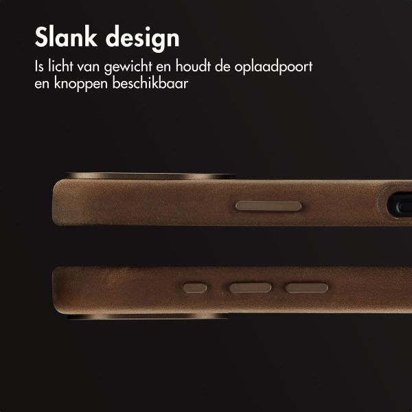 Accezz Vintage Leather Magsafe Backcover Apple iPhone 16 - Rustic Brown