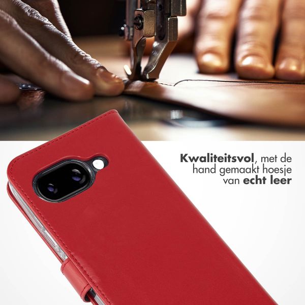 Selencia Echt Lederen Bookcase Google Pixel 9A - Rood