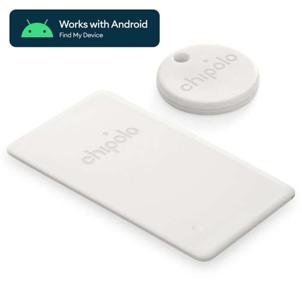 Chipolo Point Bundle - Bluetooth tracker voor Android - 1x tag & 1x card - Wit