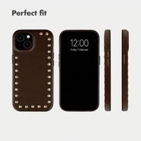 Selencia Studs Back Cover with MagSafe Apple iPhone 15 - Cacao Crush