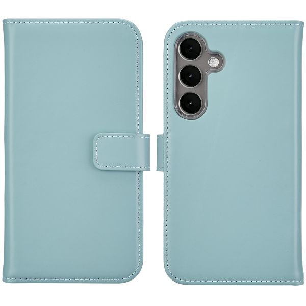 Selencia Echt Lederen Bookcase Samsung Galaxy S25 - Air Blue