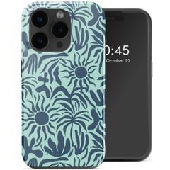 Selencia Vivid Tough Backcover met MagSafe iPhone 15 Pro Max - Tropical Vibes Light Blue