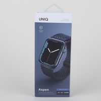 Uniq Aspen Braided bandje Apple Watch Series 1 t/m 9 / SE (38/40/41 mm) | Series 10 (42 mm) - Oxford Blue