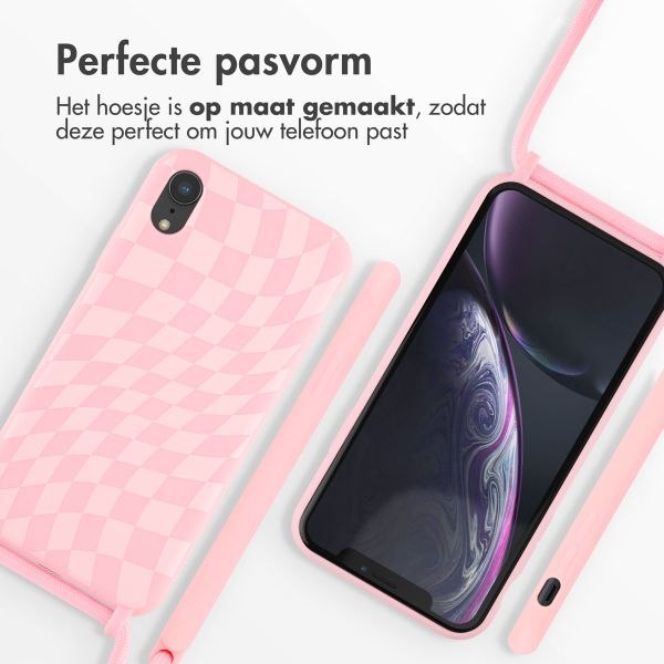 imoshion Siliconen design hoesje met koord iPhone Xr - Retro Pink