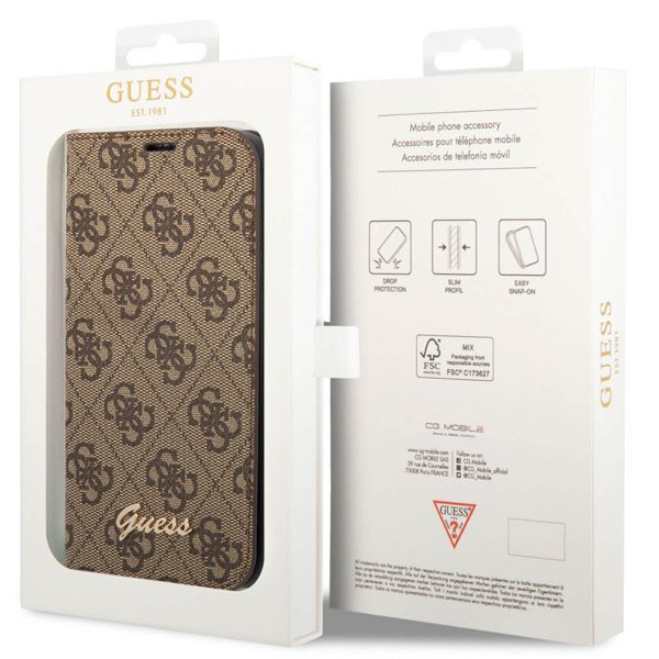 Guess 4G Logo Bookcase Apple iPhone 14 Pro - Bruin