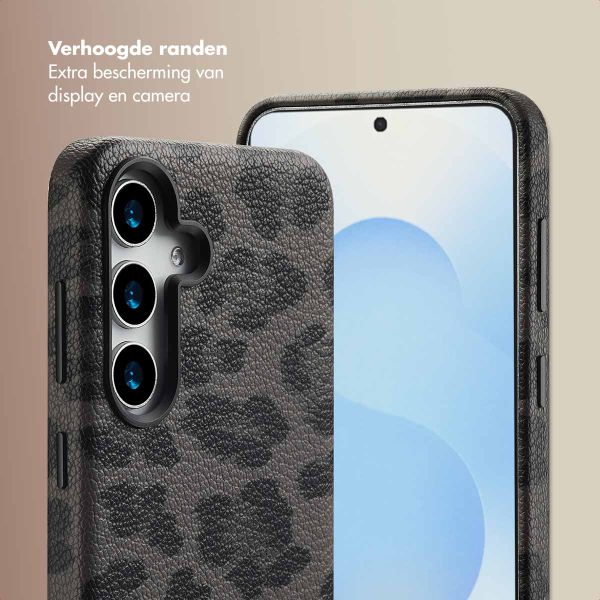 Selencia Sabi Backcover Panterprint met MagSafe Samsung Galaxy S25 - Midnight Black