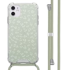 imoshion Design hoesje met koord Apple iPhone 11 - Smoke Green Flowers