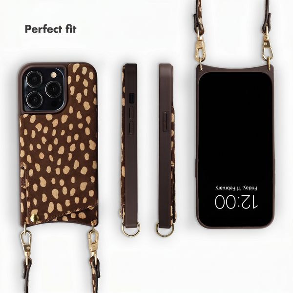 Selencia Nova Real Leather Back Cover with Card Holder Apple iPhone 14 Pro - Fawn Chic