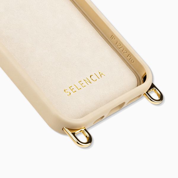 Selencia Rivièra MagSafe Backcover met afneembare haakjes iPhone 12 / 12 Pro - Milky Latte