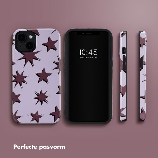 Selencia Vivid Backcover met MagSafe Apple iPhone 14 - Stars Plum Lilac