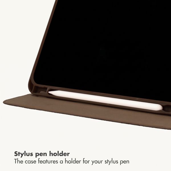 Selencia Croco Bookcase Apple iPad Air 11 inch (2026) M4 / (2025) M3 / (2024) M2 / Air 5 (2022) / Air 4 (2020) - Choco Brown