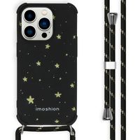 imoshion Design hoesje met koord iPhone 14 Pro - Sterren - Goud