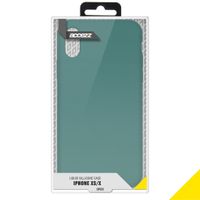 Accezz Liquid Silicone Backcover Apple iPhone X / Xs - Donkergroen