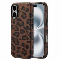 Selencia Sabi Back Cover Panther Print with MagSafe Apple iPhone 16 - Mocha Brown