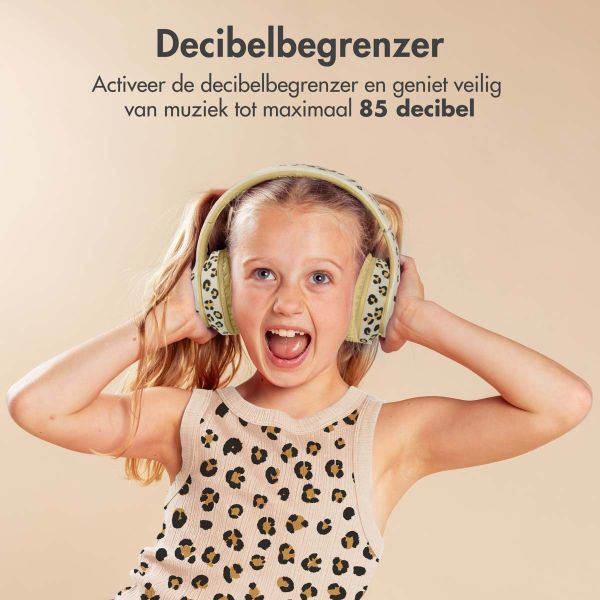 imoshion - Special Edition - Draadloze Kinderkoptelefoon LED Light - Met AUX kabel - Leopard