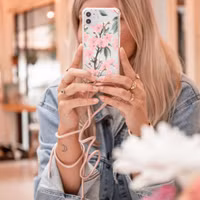 imoshion Design hoesje met koord Samsung Galaxy A72 - Cherry Blossom