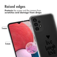 imoshion Design hoesje Samsung Galaxy A13 (4G) - Live Laugh Love - Zwart