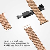 Selencia Stalen draak band Apple Watch Series 1 t/m 10 / SE / Ultra (2) (44/45/46/49 mm) - Rose Goud