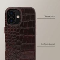 Selencia Croco Backcover met MagSafe Apple iPhone 16 - Choco Brown