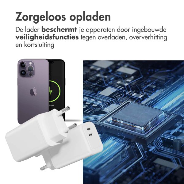 imoshion Wall Charger 35 Watt | Met 2 USB-C poorten - Wit