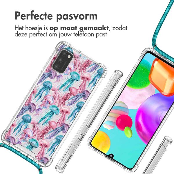 imoshion Design hoesje met koord Samsung Galaxy A41 - Jellyfish Watercolor