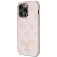 Guess 4G Logo Triangle Strass Backcover iPhone 15 Pro - Roze