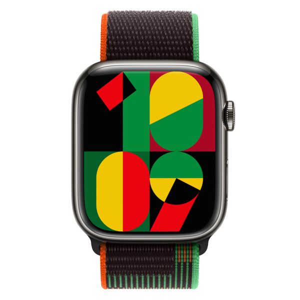 Apple Sport Loop band Apple Watch Series 1 t/m 11 / SE / Ultra (44/45/46/49 mm) - Black Unity