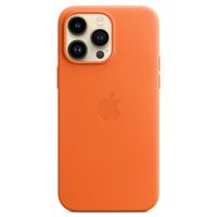 Apple Leather Backcover MagSafe iPhone 14 Pro Max - Oranje