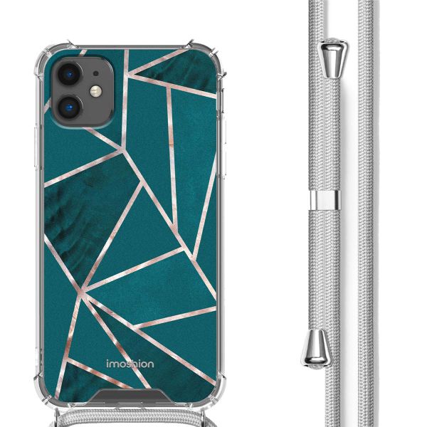 imoshion Design hoesje met koord iPhone 11 - Petrol Green Graphic