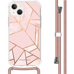 imoshion Design hoesje met koord iPhone 13 - Grafisch Koper Roze