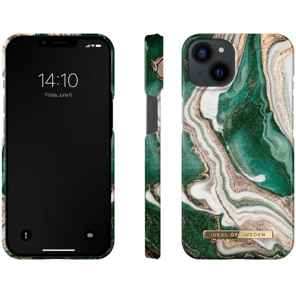 iDeal of Sweden Fashion Backcover iPhone 14 - Golden Jade Marble