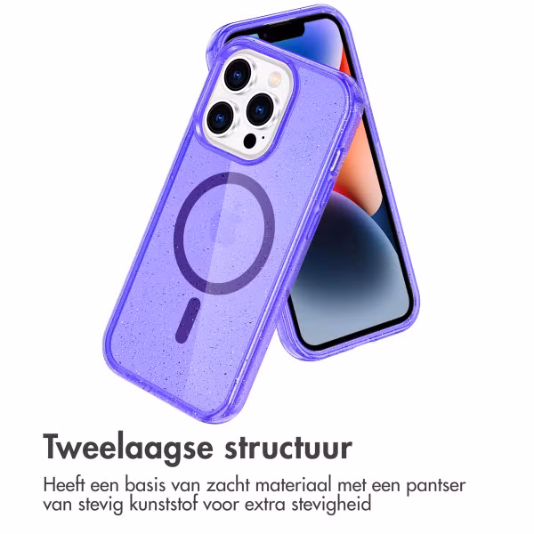 imoshion Sparkle Backcover met MagSafe Apple iPhone 13 Pro - Glitter Paars