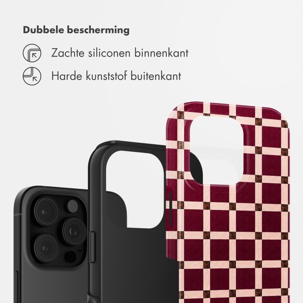 Selencia Vivid Backcover Apple iPhone 16 Pro - Check This Burgundy